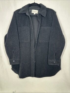 EcoThreads Black Lightweight Sherpa Shirt Jacket